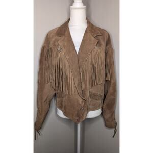 Vintage Learsi lg western leather fringe jacket